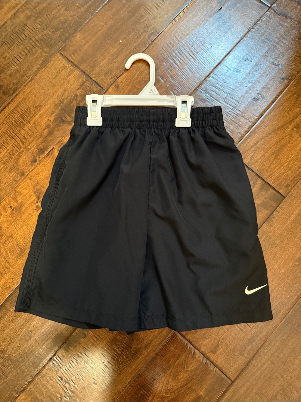 Nike Black Shorts with White Swoosh Accent